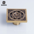 Square Antique Brass Floor Drain for Bathroom